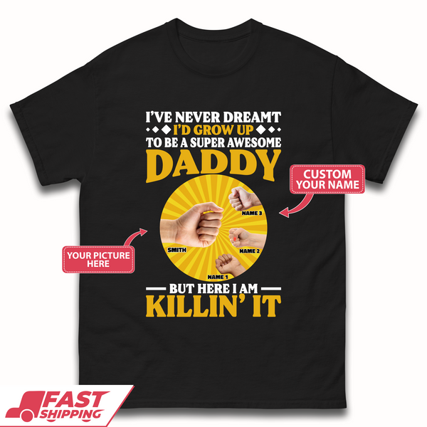 Personalised To Be A Super Awesome Daddy Mens T-Shirt