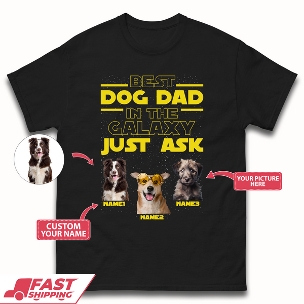 Personalised Best Dog Dad Mens T-Shirt