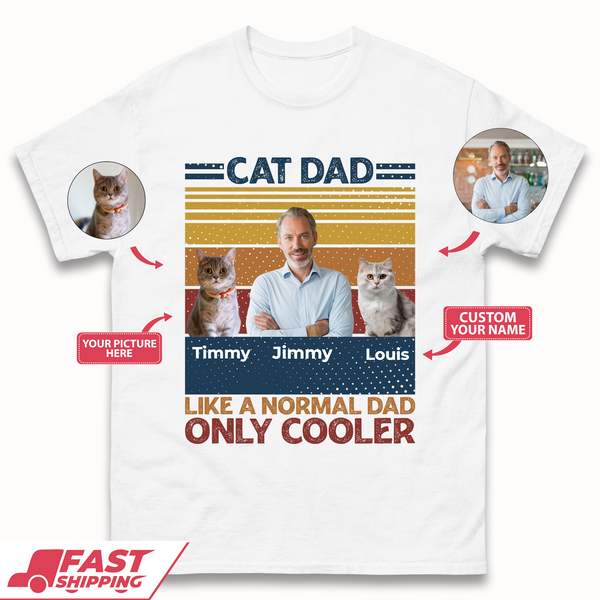 Personalised Cat Dad Like A Normal Dad Mens T-Shirt