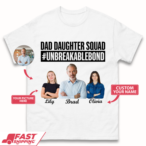 Personalised Dad Daughter Squad Mens T-Shirt