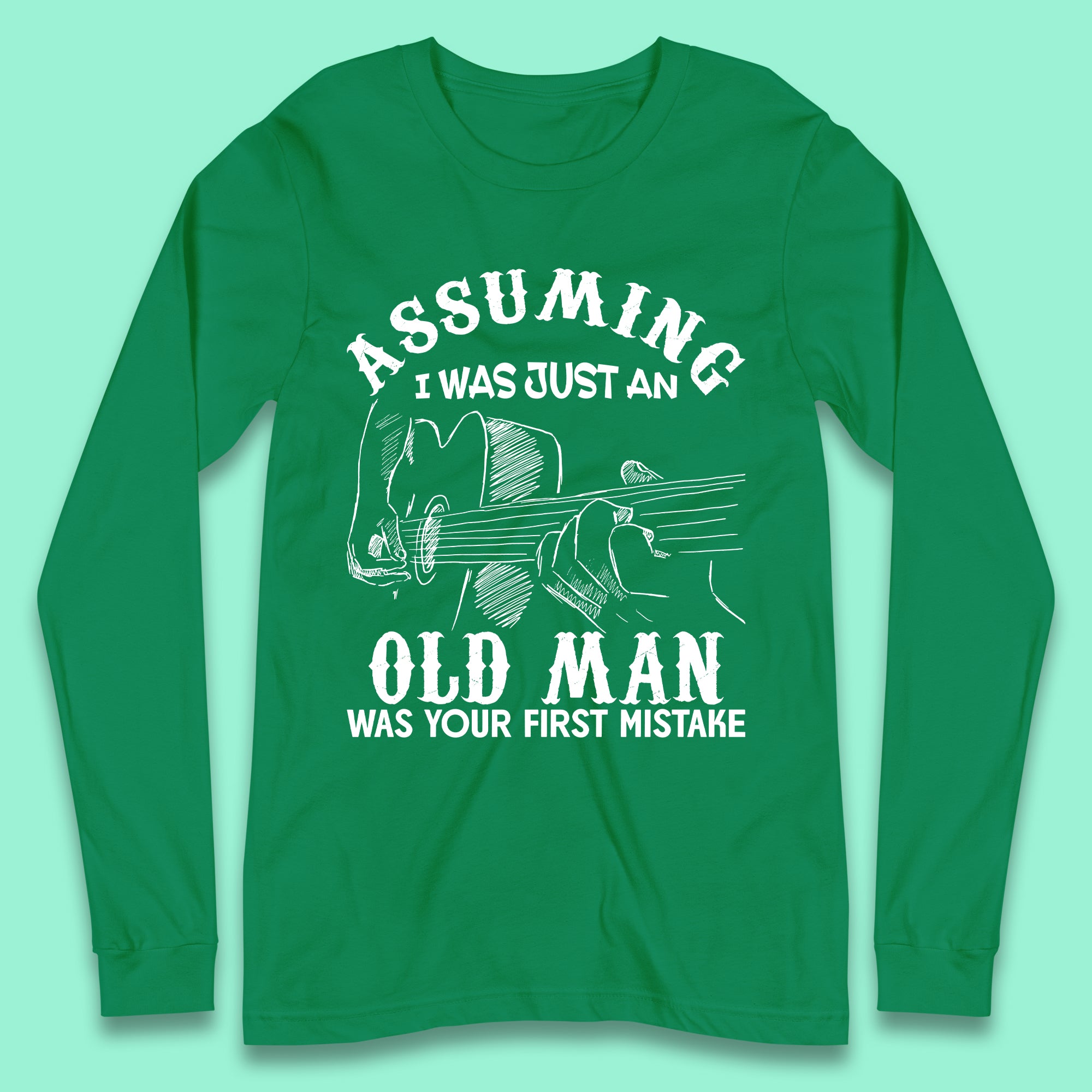 Guitarist Old Man Long Sleeve T-Shirt