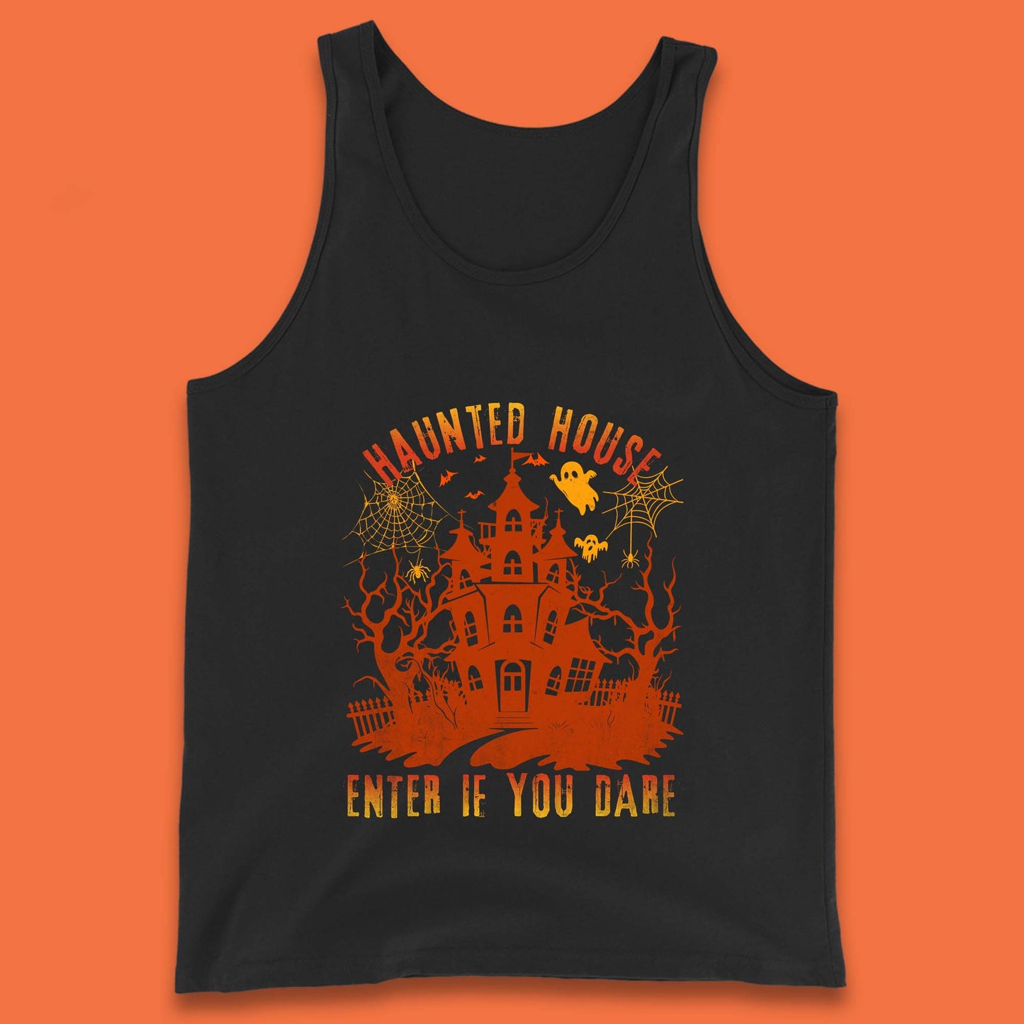 Haunted House Enter If You Dare Scary Halloween Nightmare House Spooky Season Halloween Party Tank Top