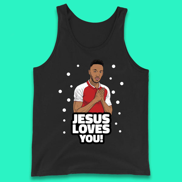 Jesus Loves You Footballer Christmas Tank Top