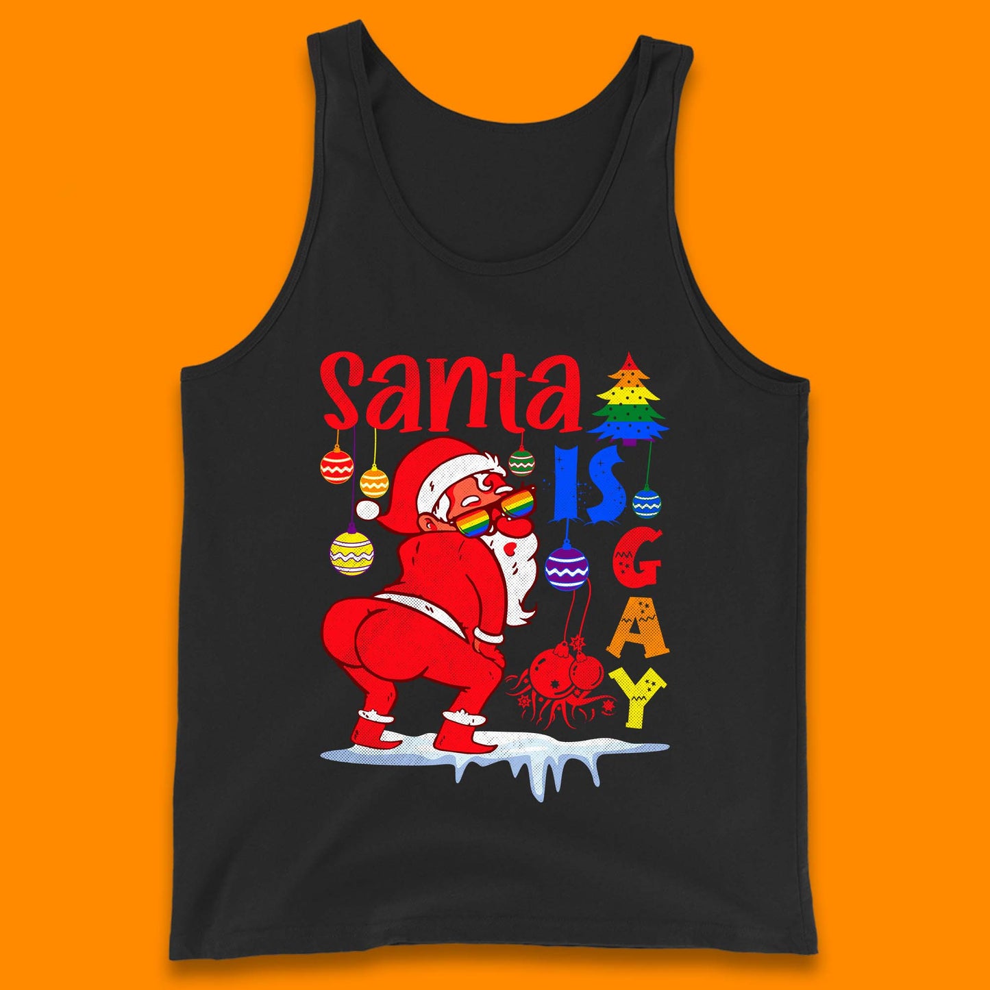 gay pride christmas tank top