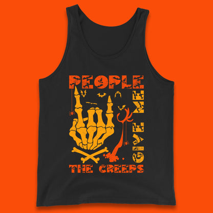 People Give Me The Creep Skeleton Hand Halloween Spooky Creepy Season Tank Top