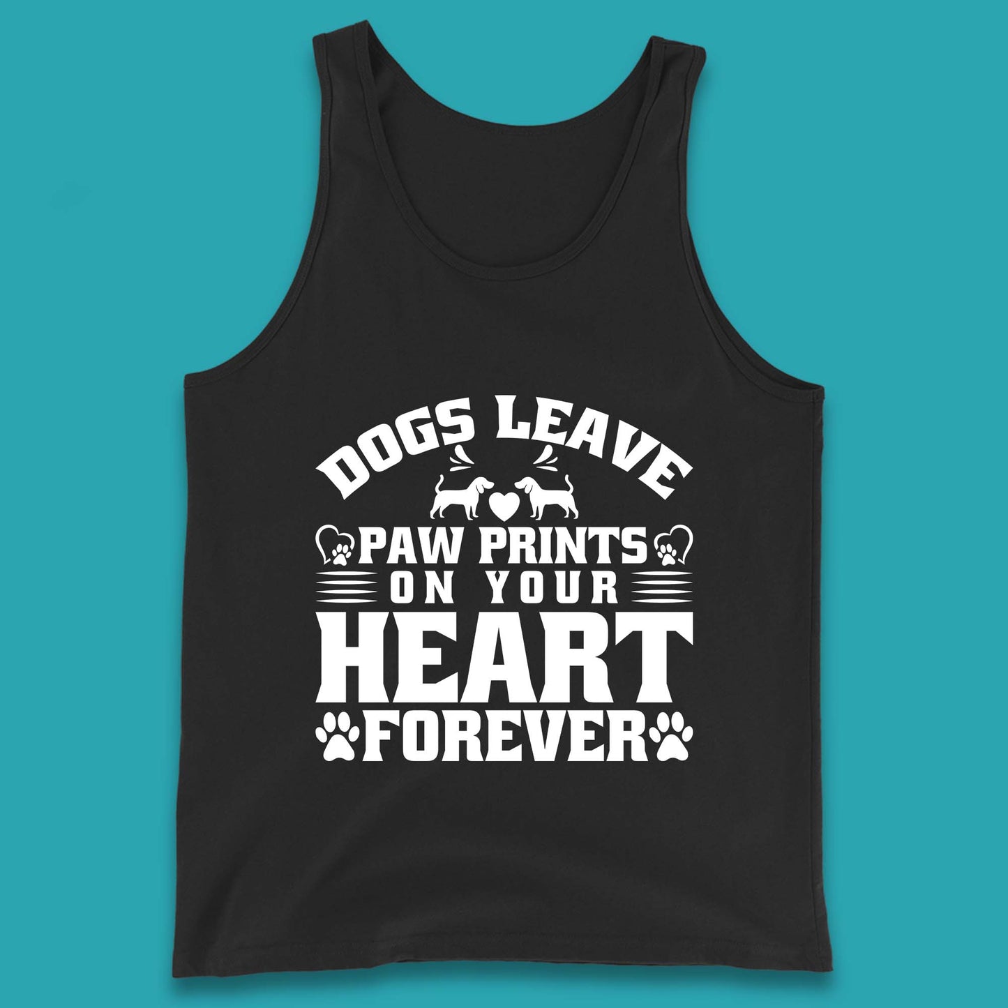 Dogs Leave Paw Print On Your Heart Forever Dog Paw Lovers Tank Top