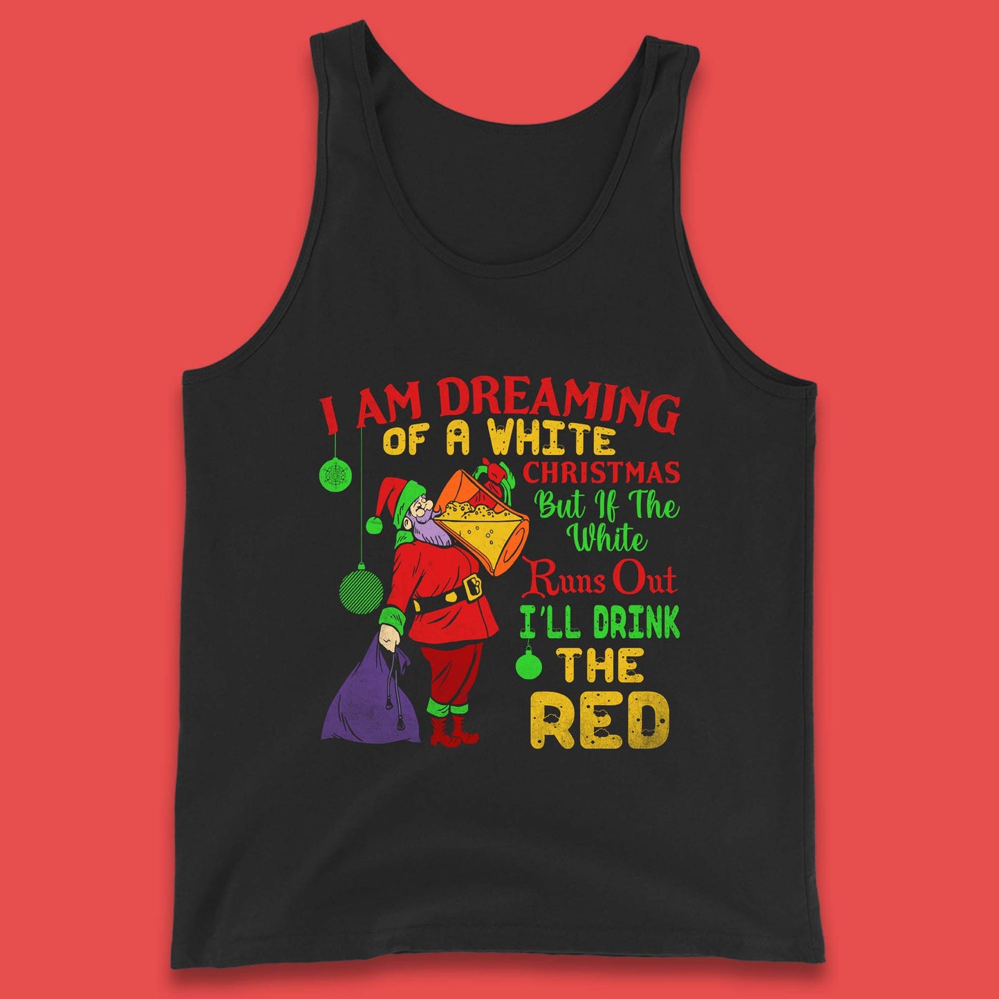 santa claus drinking tank top