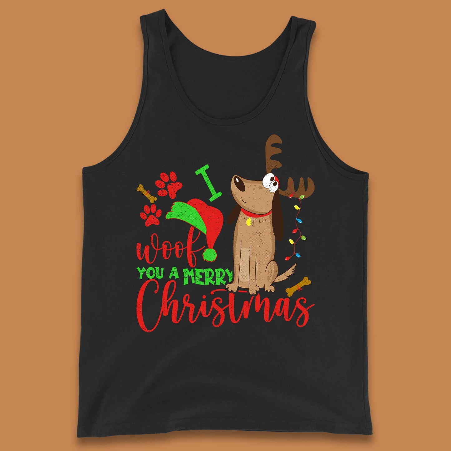 I Woof You A Merry Christmas Tank Top