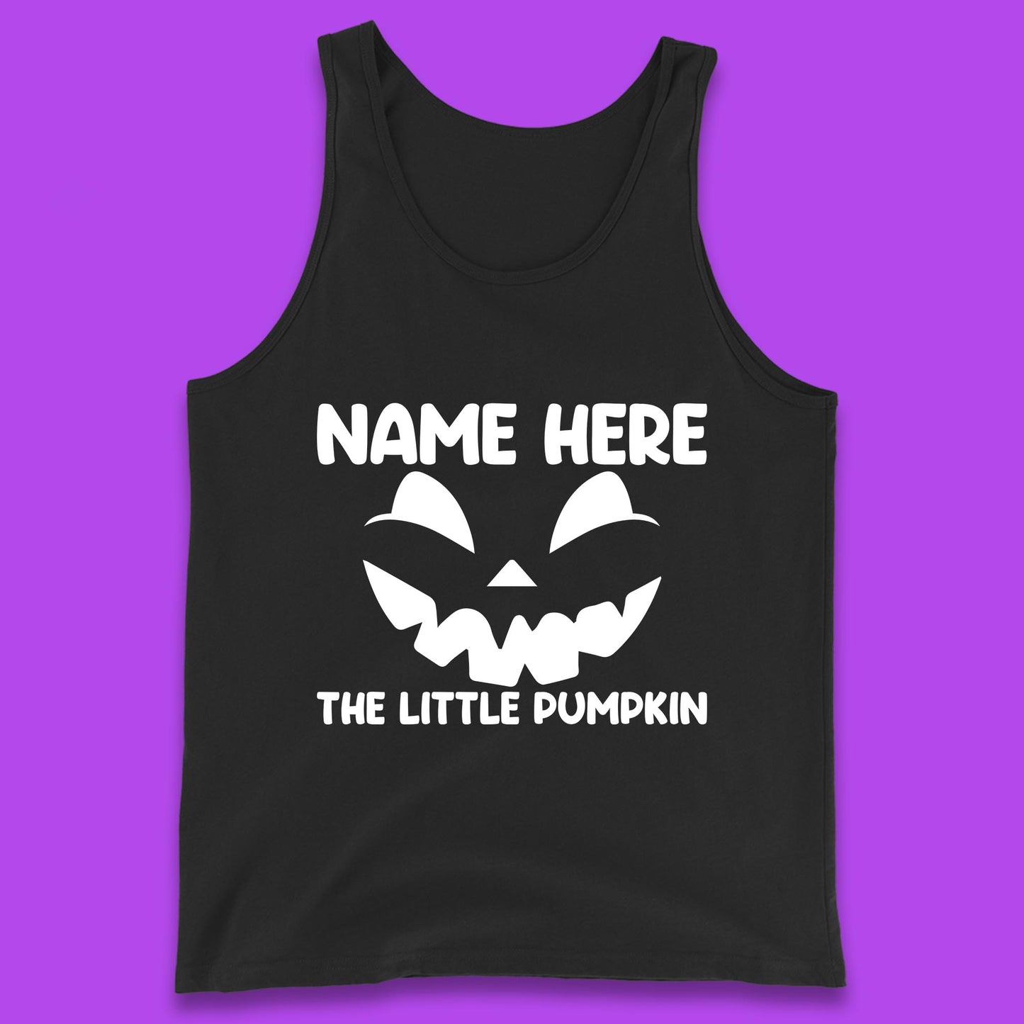 Personalised Your Name Here The Little Pumpkin Jack O Lantern Scary Spooky Face Tank Top