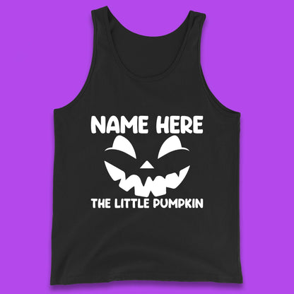 Personalised Your Name Here The Little Pumpkin Jack O Lantern Scary Spooky Face Tank Top