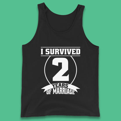 I Survived 2 Years Of Marriage Couples Celebrating 2nd Wedding Anniversary Gift Tank Top