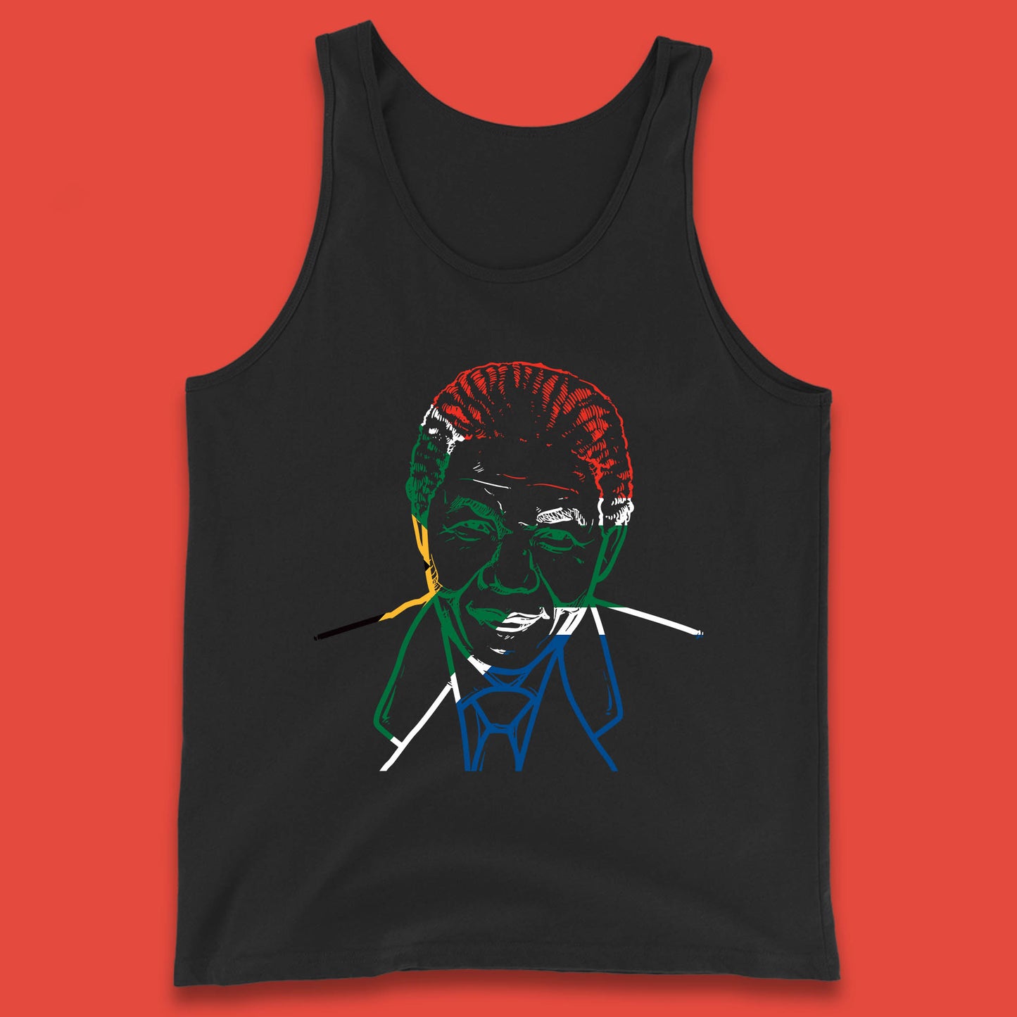 Nelson Mandela Line Art Portrait Black Lives Matter Nelson Mandela International Day Tank Top
