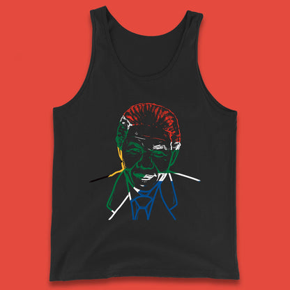 Nelson Mandela Line Art Portrait Black Lives Matter Nelson Mandela International Day Tank Top