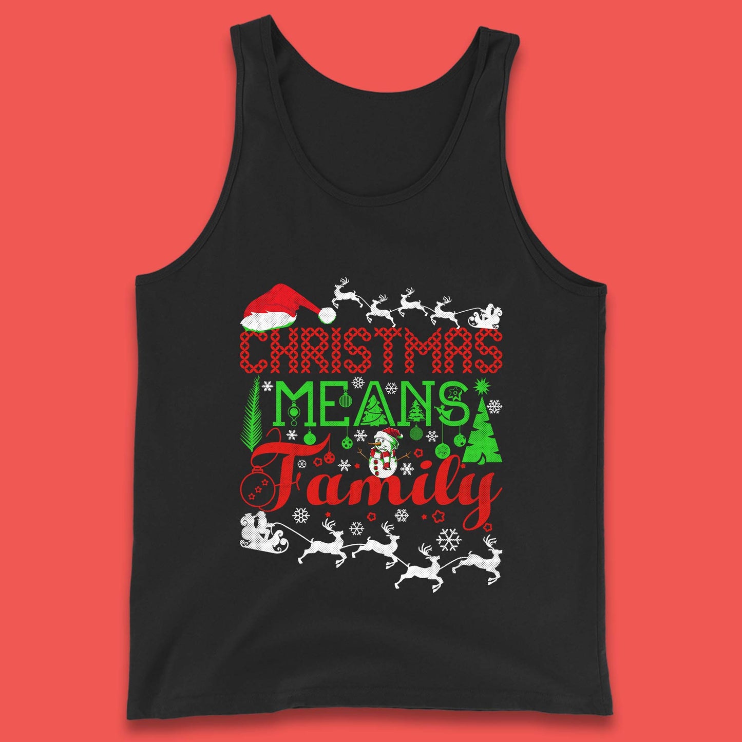 christmas means family tank top