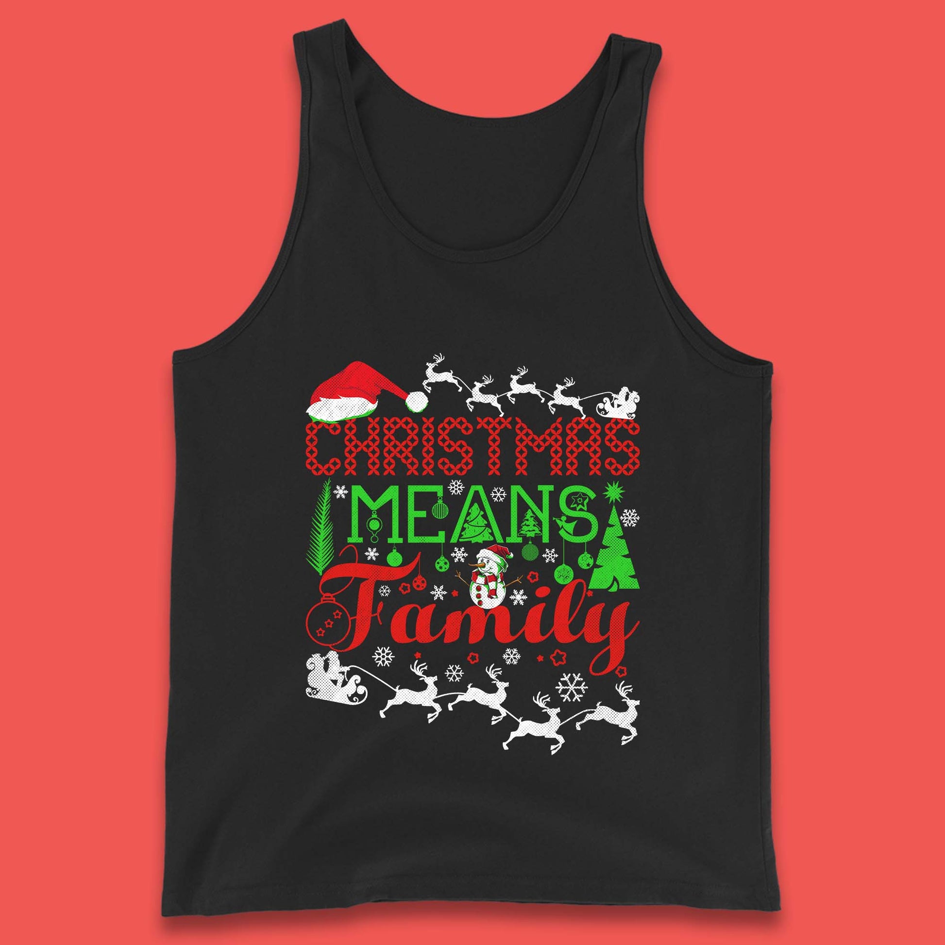 christmas means family tank top