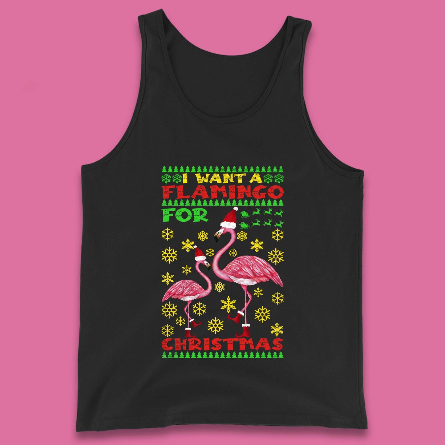 flamingo christmas tank top