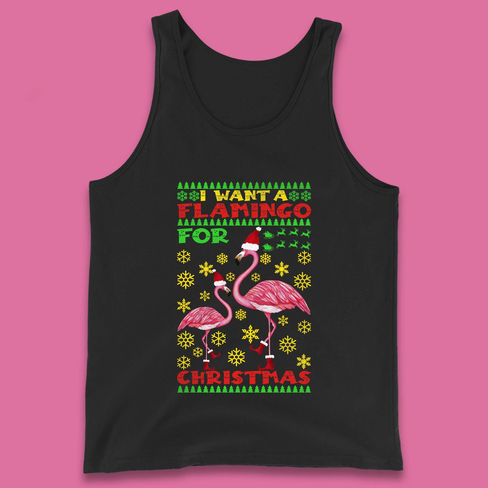 flamingo christmas tank top