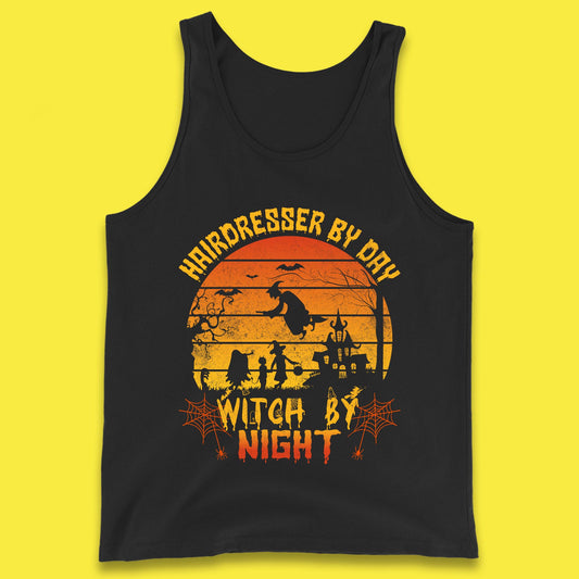 Hairdresser By Day Witch By Night Funny Halloween Hairstylist Spooky Witch Tank Top