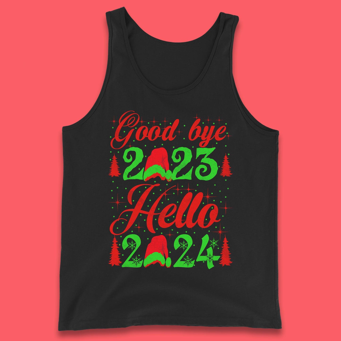 Good Bye 2023 Hello 2024 Merry Christmas Happy New Year Xmas Festive Celebration Tank Top