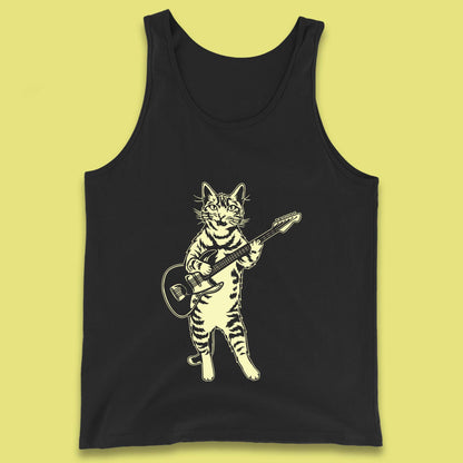 Rock Cat Playing Guitar Musician Guitarist Cat Music Lovers Tank Top