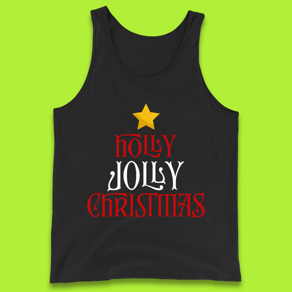 Holly Jolly Christmas Vibes Christmas Tree Festive Merry Xmas Tank Top