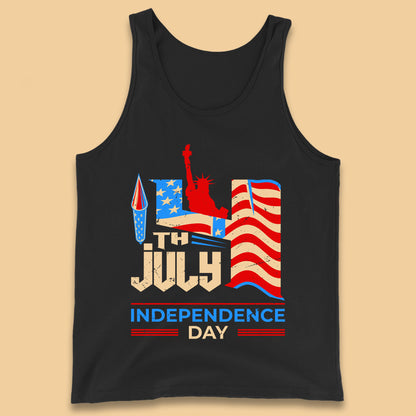 Statue Of Liberty 4th July USA Independence Day Celebration Fireworks Tank Top