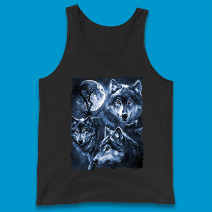Wolf Family Howling 3 Wolf Moon Wild Free Wolves Three Gray Wolf Dog Animal The Mountain Tank Top