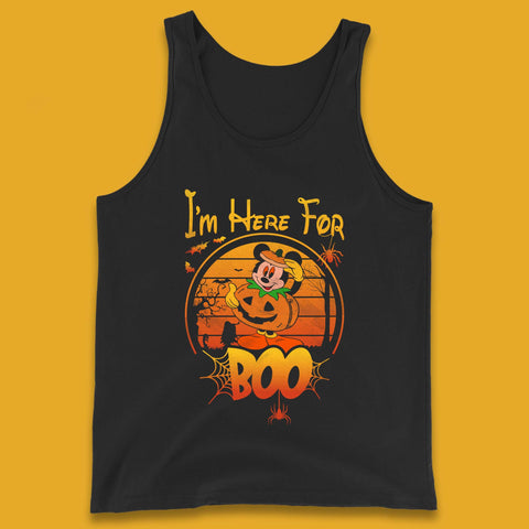 I'm Here For The Boo Halloween Disney Mickey Mouse Pumpkin Horror Scary Disneyland Trip Tank Top