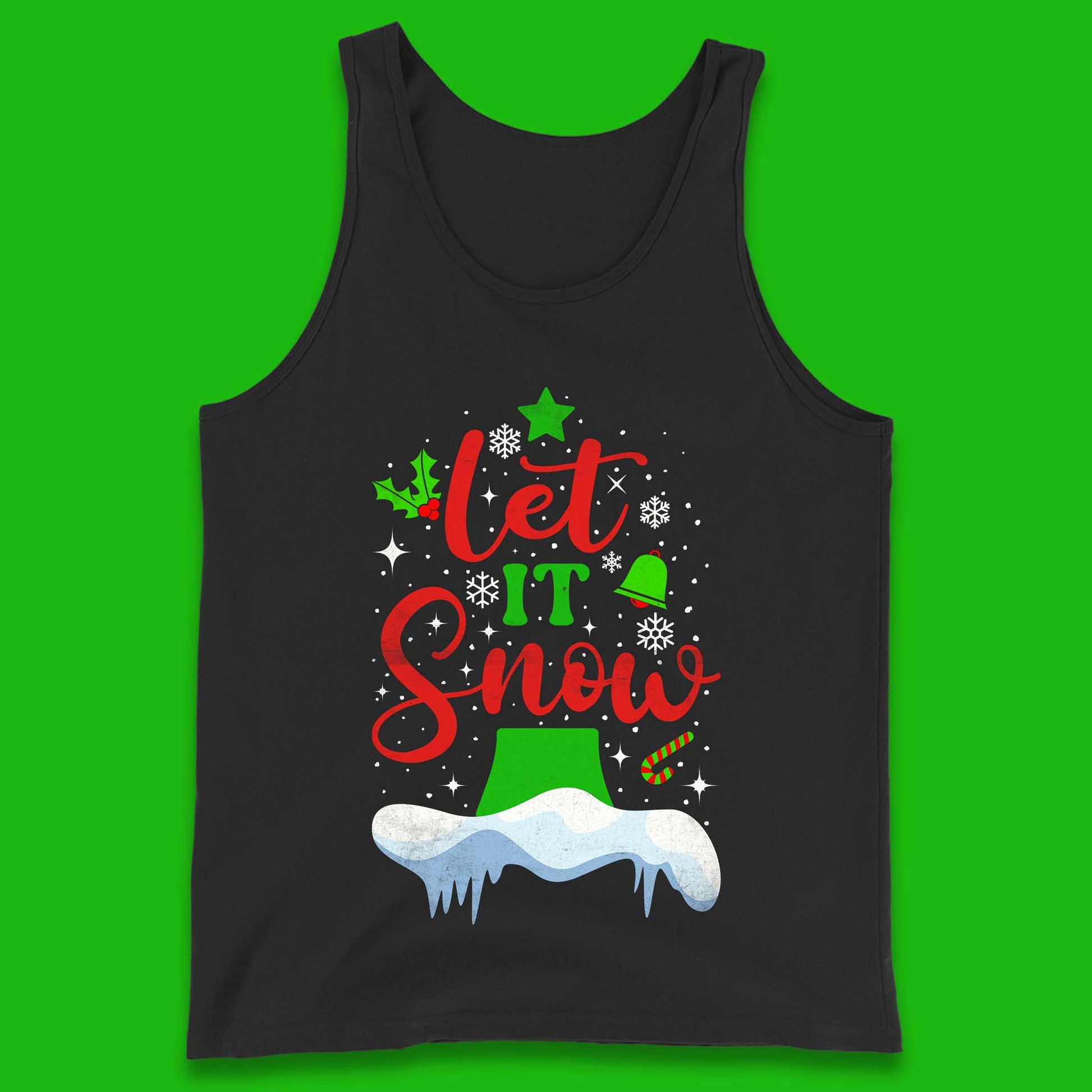 merry christmas let it snow snowflake tank top
