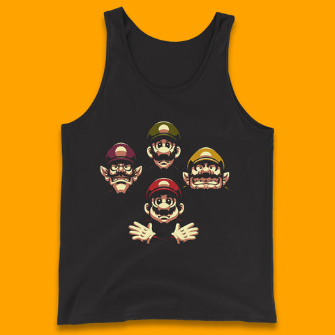 Mario Characters Funny Old Faces Super Mario, Luigi, Wario And Waluigi Game Players Mario Bro Toad Retro Gaming Tank Top