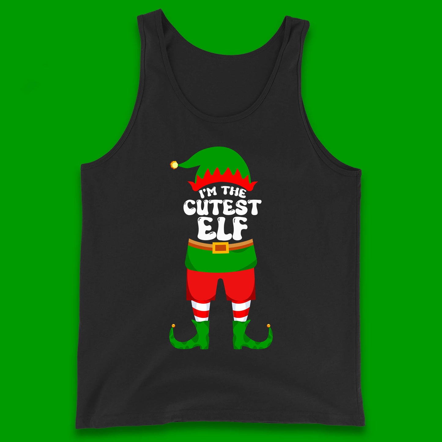 im the cutest elf christmas tank top
