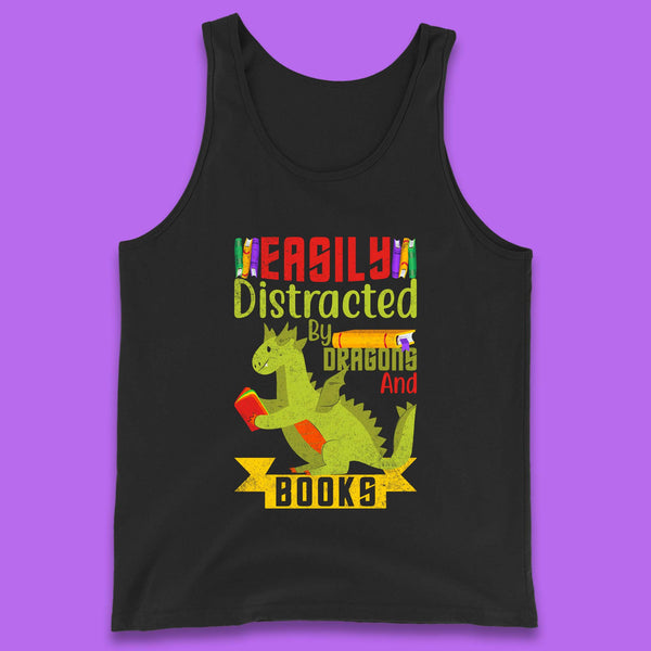 Easily Distracted By Dragons & Books Tank Top