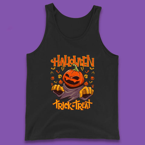 Halloween Trick Or Treat Pumpkin Character Halloween Scary Evil Pumpkin Tank Top