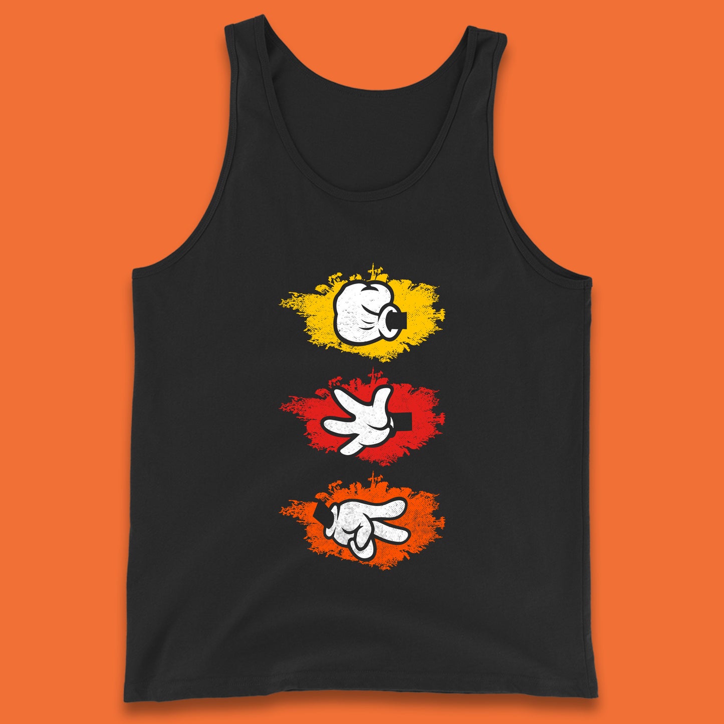 Cartoon Hands Rock Paper Scissor Hand Game Disney Mickey Mouse Minnie Mouse Hands Tank Top