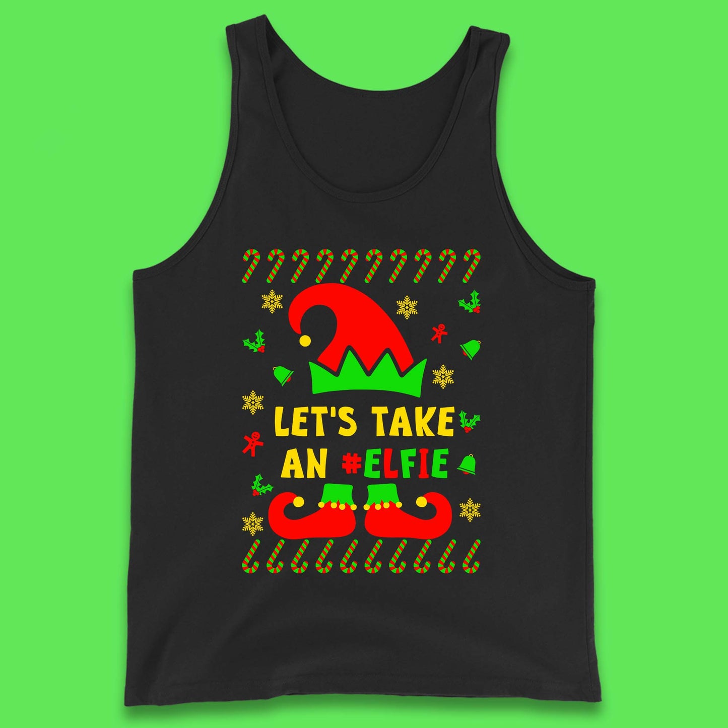 Let's Take An Elfie Christmas Tank Top