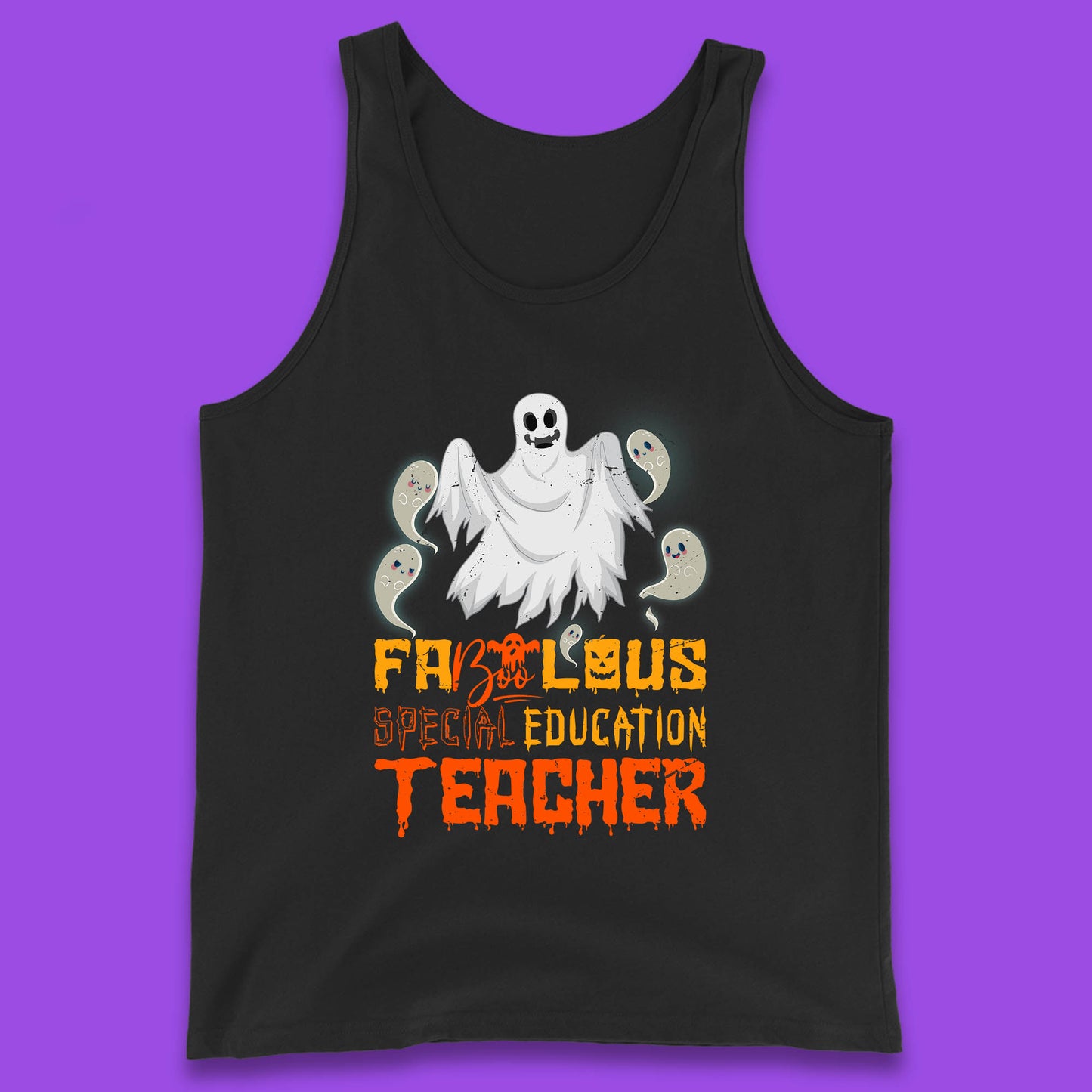 Fabolous Special Education Teacher Halloween Fabulous Spooky Ghost Teacher Tank Top
