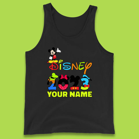 Personalised Disney 2023 Disney Club Your Name Mickey Mouse Minnie Mouse Donald Duck Pluto Goofy Cartoon Characters Disney Vacation Tank Top