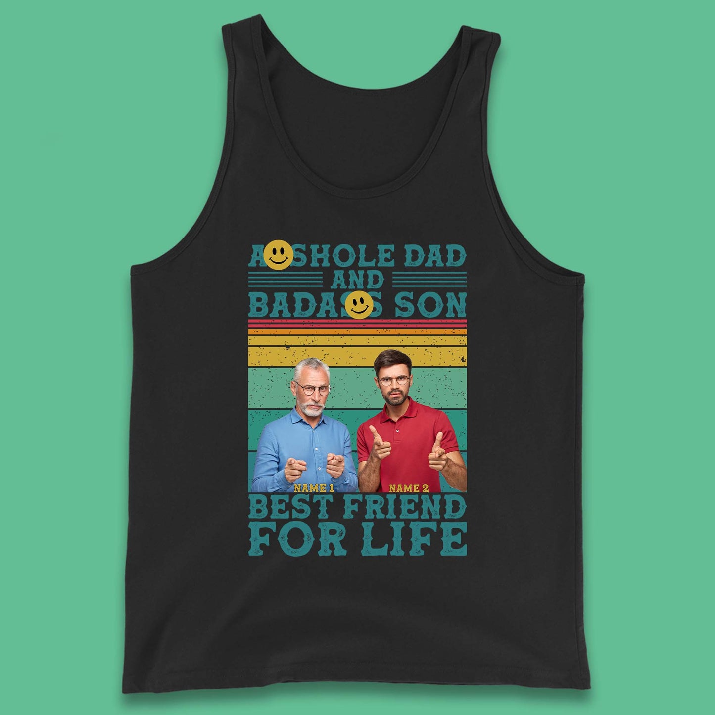 Personalised Asshole Dad And Badass Son Tank Top