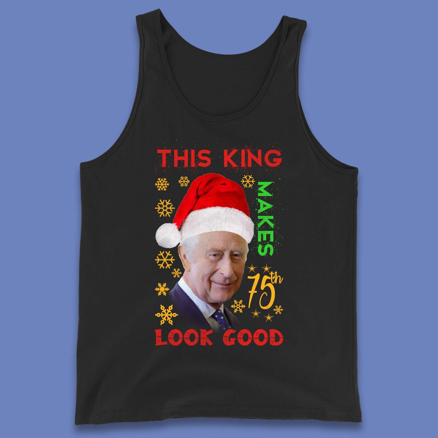 King Charles III Christmas Tank Top