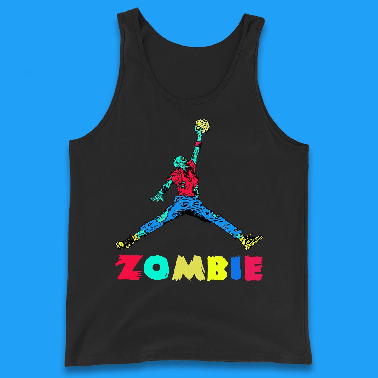 Air Zombie Jumpman Halloween Zombie Parody Funny Humor Tank Top