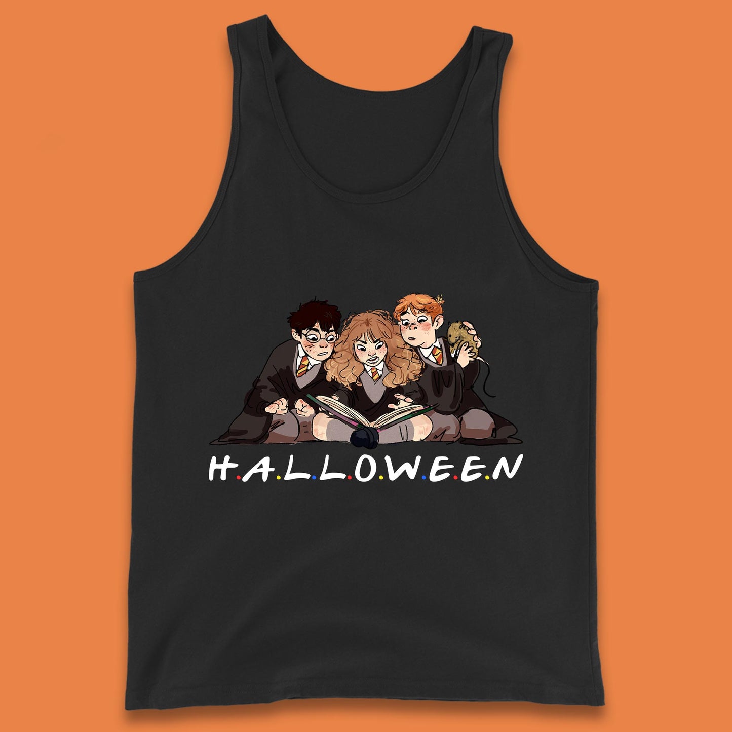Halloween Harry Potter Series Character Harry, Ron and Hermione Friends Movie Spoof Fantasy Novels Film  Tank Top