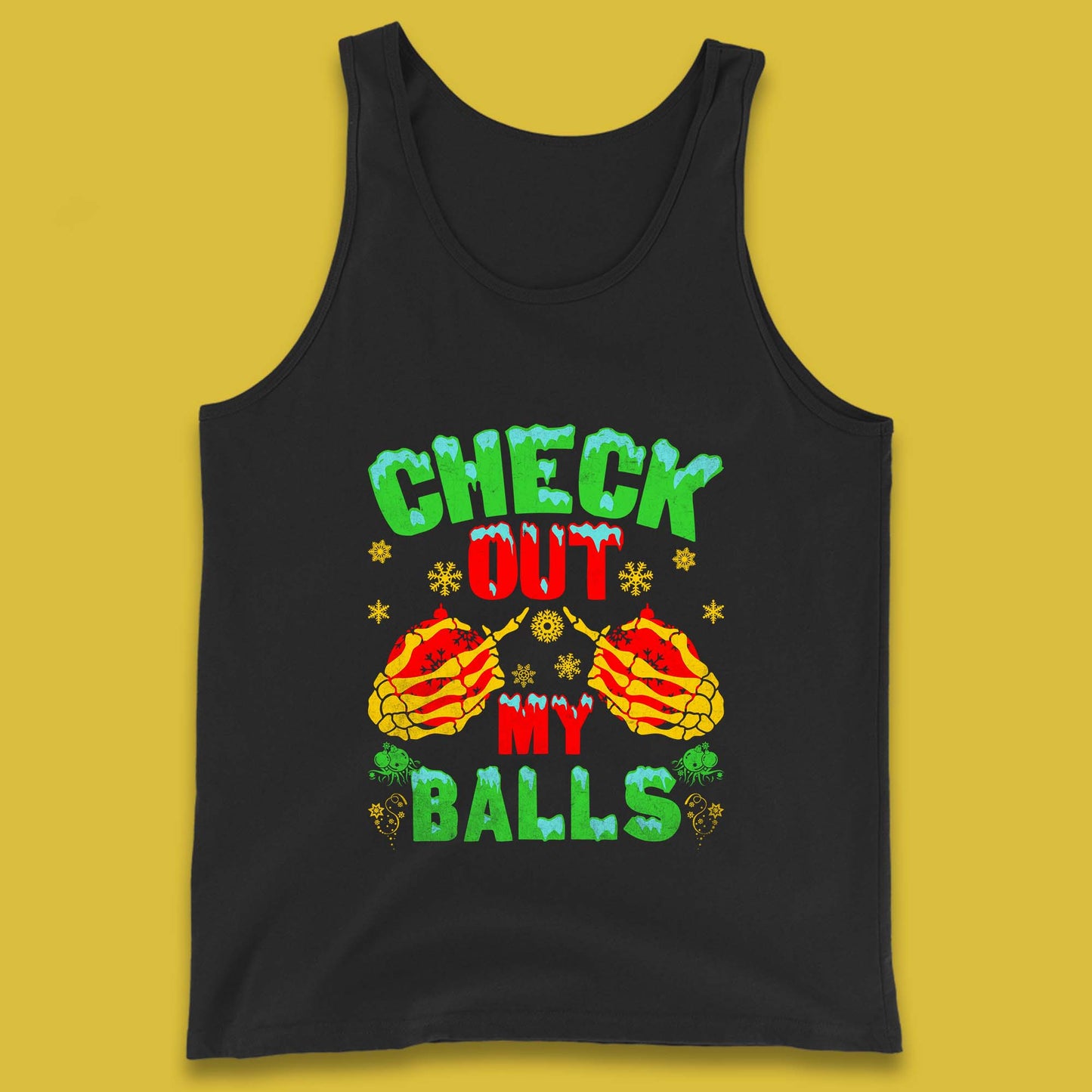 skeleton hands christmas tank top