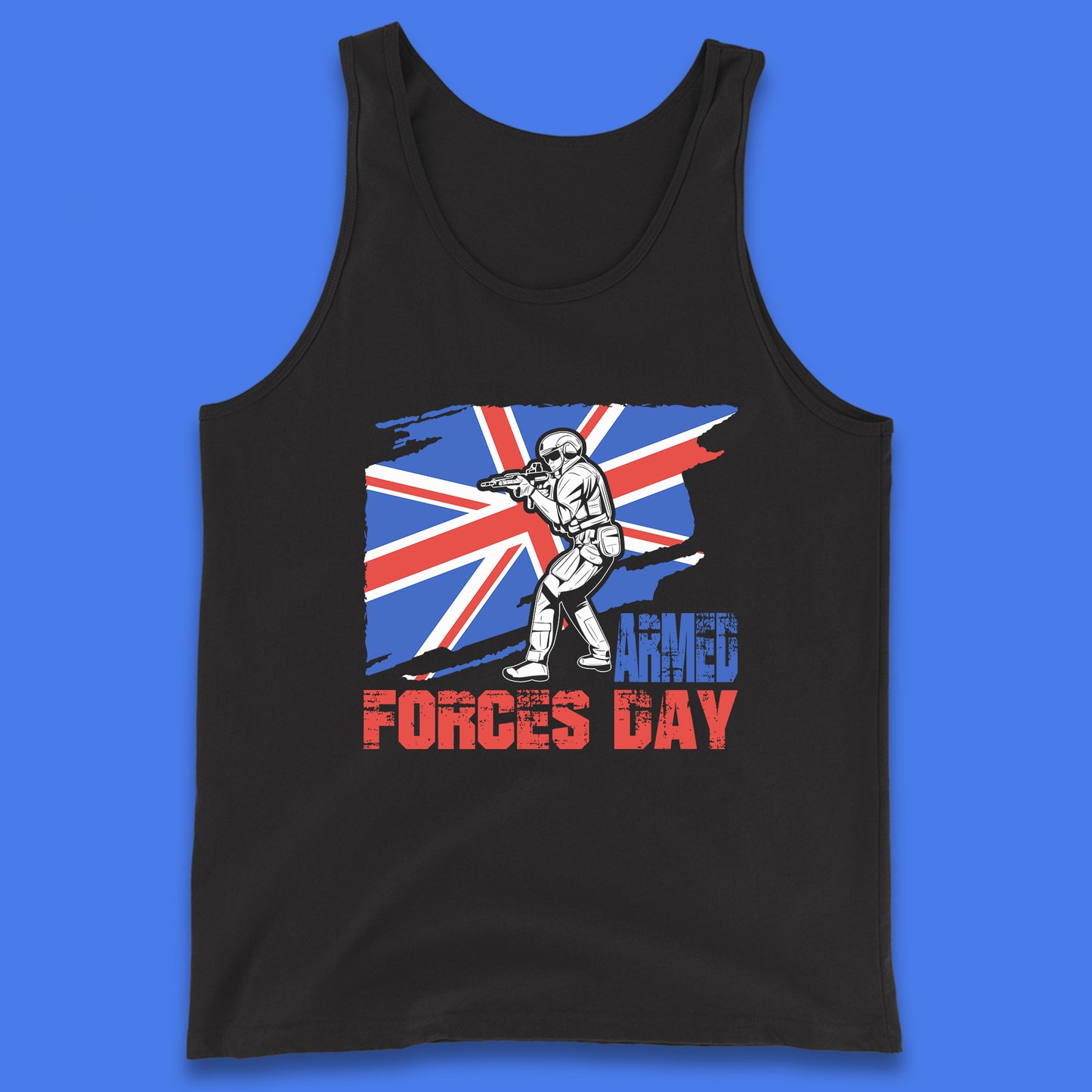British Armed Forces Day British Veteran Day UK Flag Anzac Day Lest We Forget Tank Top