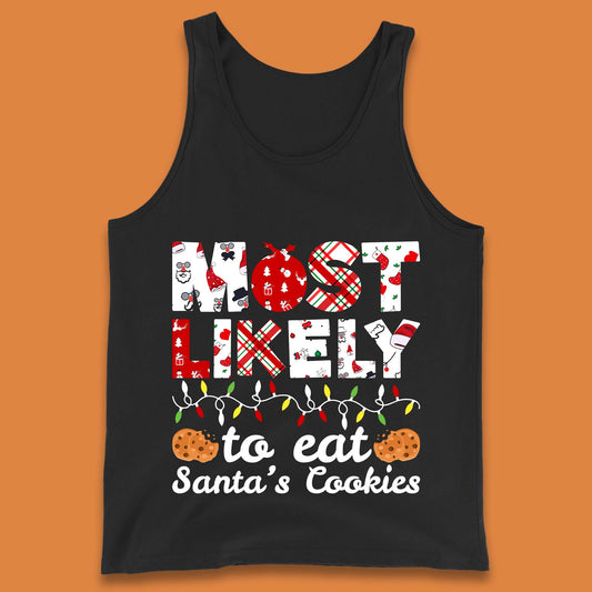 most likely to eat santa cookies christmas tank top