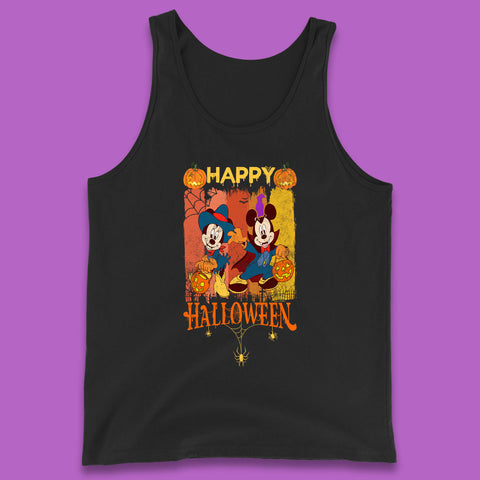 Happy Halloween Disney Witch Mickey Mouse Minnie Mouse Horror Scary Disneyland Trip Tank Top