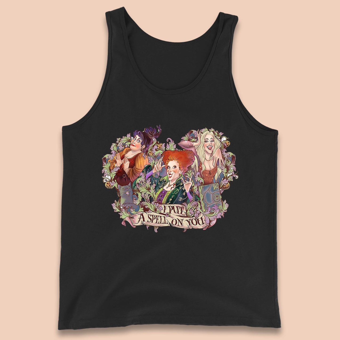 I Putt A Spell On You Halloween Sanderson Sisters Hocus Pocus Vintage Witches Tank Top