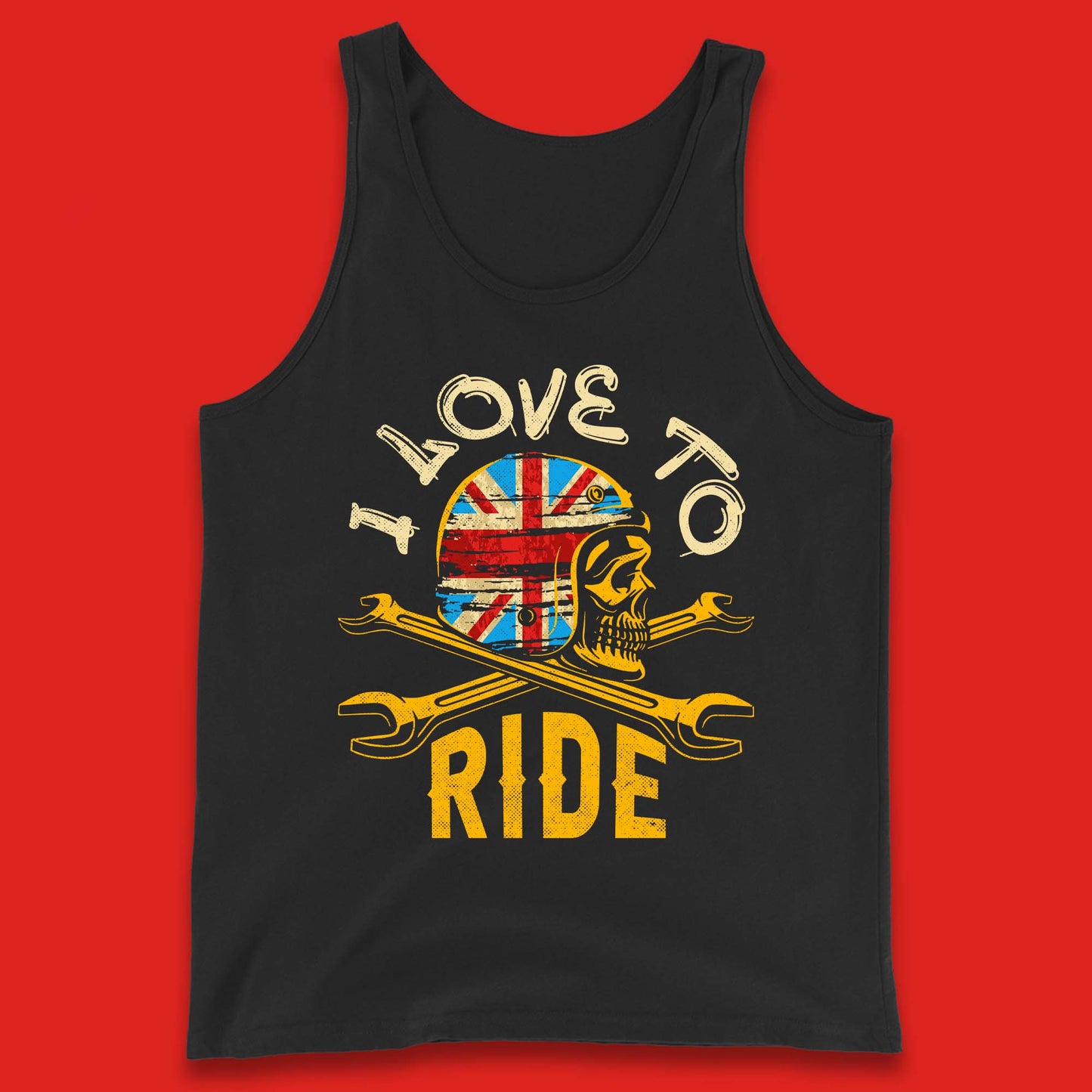 Biker Skull Helmet Motorcyclist Tank Top