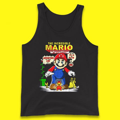 The Incredible Mario The Strongest Plumber Of All Time Super Mario Funny Plumber Mario Bros Gaming Tank Top