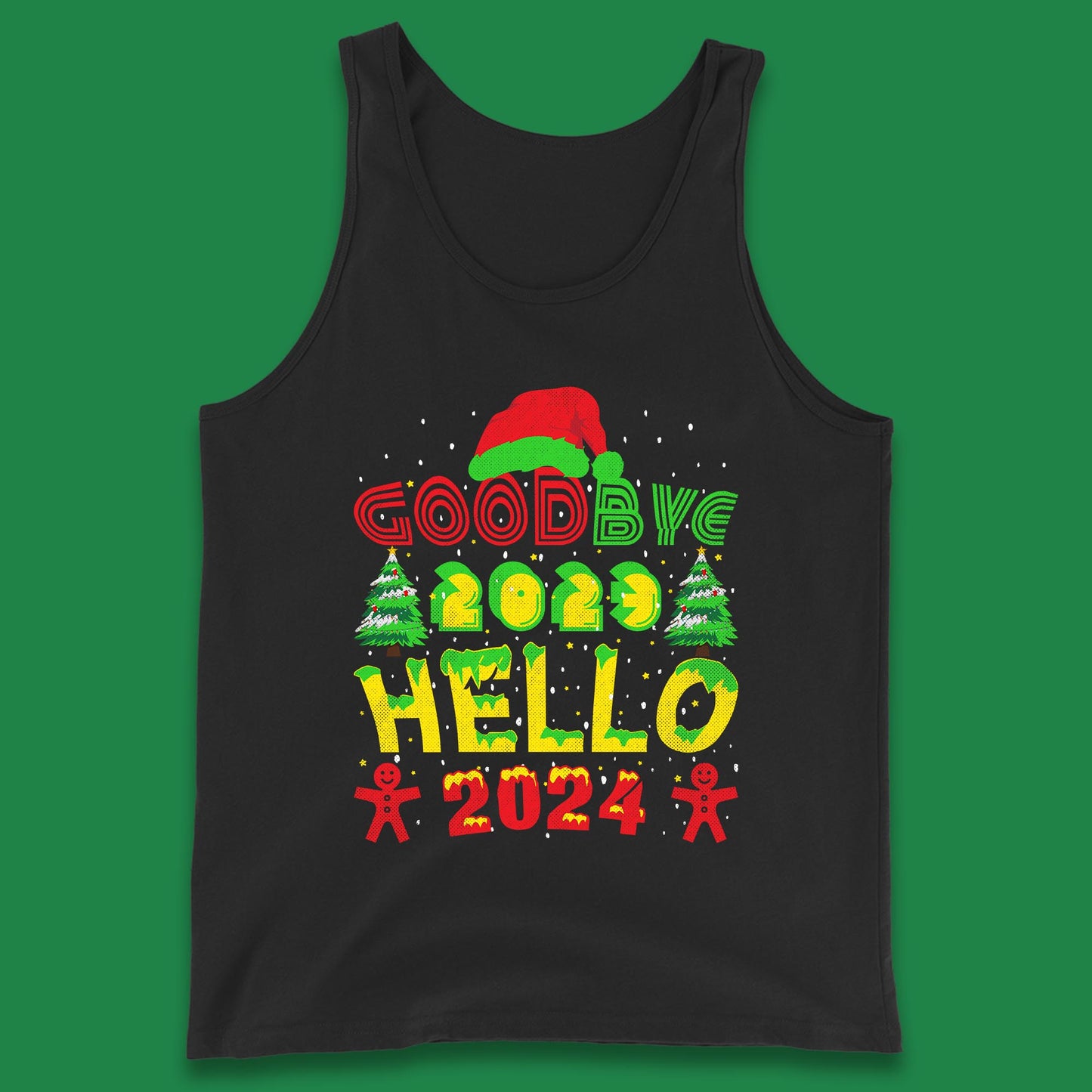 Good Bye 2023 Hello 2024 Merry Christmas Funny Happy New Year Xmas Tank Top