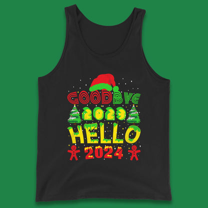 Good Bye 2023 Hello 2024 Merry Christmas Funny Happy New Year Xmas Tank Top